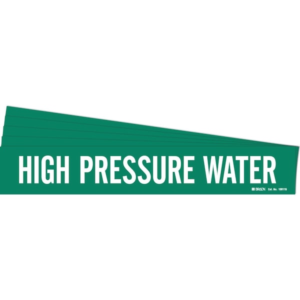 HIGH PRESSURE WATER Pipe Marker Style 1HV Polyester WT on GN 1 per Card, 5 PK